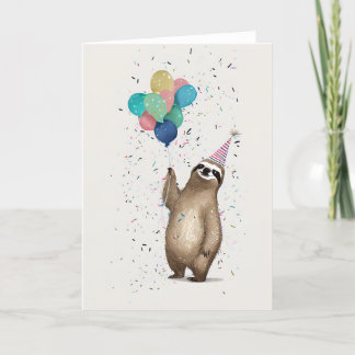 Happy Sloth Celebration Wenskaart Bedankkaart