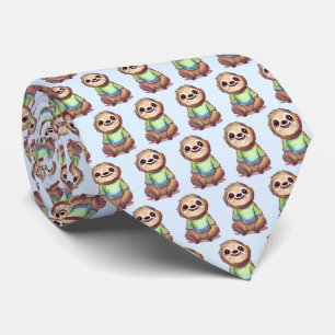 Happy Sloth Dragen een Shirt Leuk Patroon Stropdas