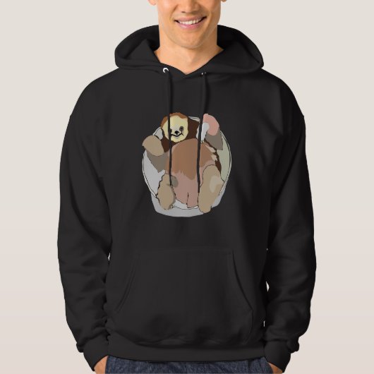 Happy Sloth Relaxing Relaxed Fit Hoodie (Voorkant)