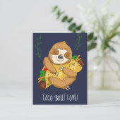 Happy Sloth Taco Bout Love Valentijn Briefkaart (Staand voorkant)