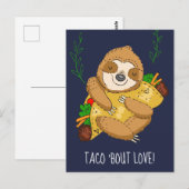 Happy Sloth Taco Bout Love Valentijn Briefkaart (Voorkant / Achterkant)