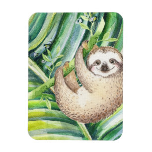 Happy Sloth Tropical Magneet