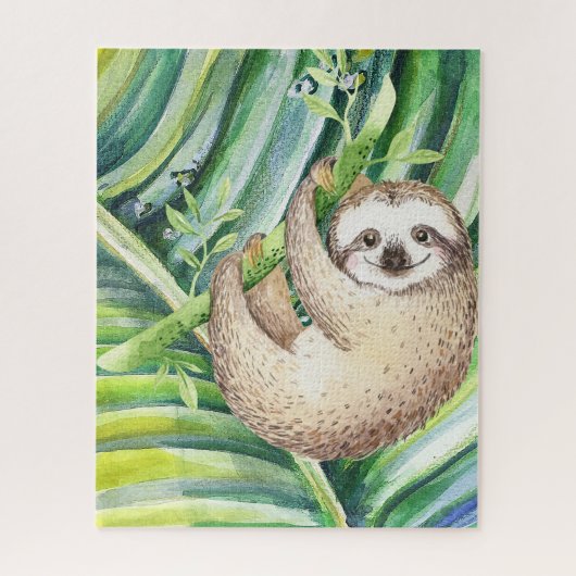 Happy Sloth Tropical Puzzle Legpuzzel (Verticaal)