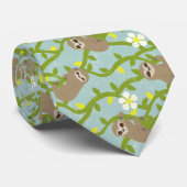 Happy Sloths op wijnstokken Stropdas (Opgerold)
