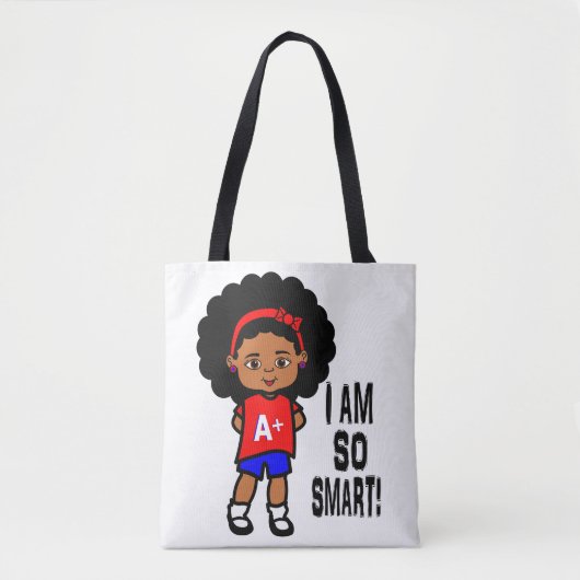 Happy Smart African American Girl Canvas tas (Voorkant)