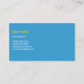 Happy Smile Blue Photographe Carte de visite (Dos)