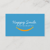 Happy Smile Blue Photographe Carte de visite (Devant)