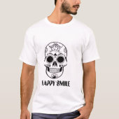 Happy Smile Skull – Stylish Floral Skull T-Shirt  (Devant)