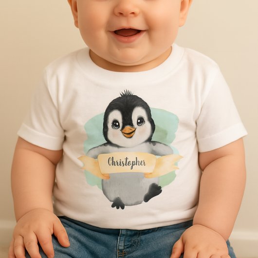 Happy Smiley Penguin Baby Top
