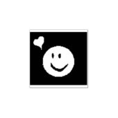 Happy Smilie gezicht met hart door EelKat Rubberstempel (Afrduk)