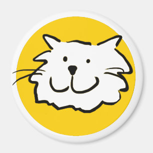 Happy Smiling Cat als Fun Cartoon Illustratie Magneet