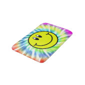 Happy Smiling Face Emoji Tie Dye Bath Mat (Gekanteld)