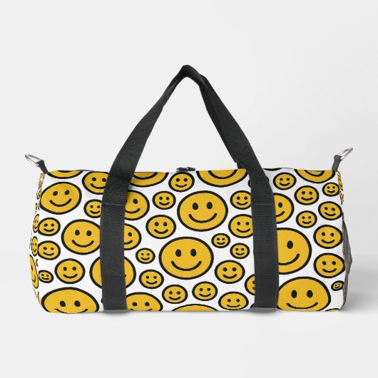 Happy Smiling Face Patterned Duffel Bag Plunjezak (Voorkant)