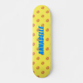 Happy Smiling Faces Blue name Skateboard (Voorkant)