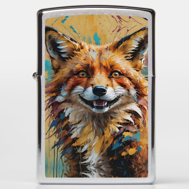 Happy Smiling Fox - verf spatten (Voorkant)