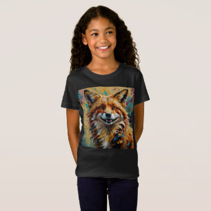Happy Smiling Fox - verf spatten T-shirt