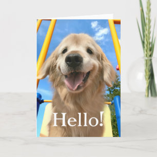 Happy Smiling Golden Retriever Hallo Kaart