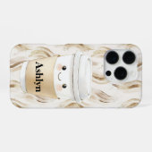 Happy Smiling Paper Cup iPhone Hoesje (Achterkant horizontaal)