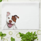 Happy Smiling Pitbull Theedoek (Gevouwen)