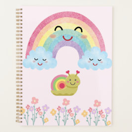 Happy Smiling Rainbow with Cute Snail & Fluffy  Planner