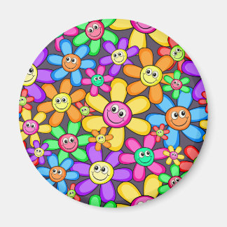Happy Smiling Spring Garden Flowers Magneet