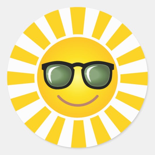 Happy Smiling Sun Sticker (Voorkant)