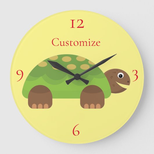 Happy Smiling Turtle Thunder_Cove Grote Klok (Voorkant)