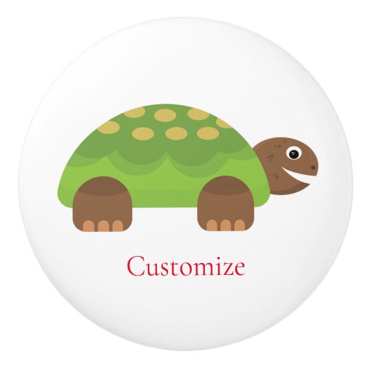 Happy Smiling Turtle Thunder_Cove Keramische Knop (Voorkant)