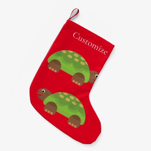 Happy Smiling Turtle Thunder_Cove Kleine Kerstsok (Voorkant (Hangend))