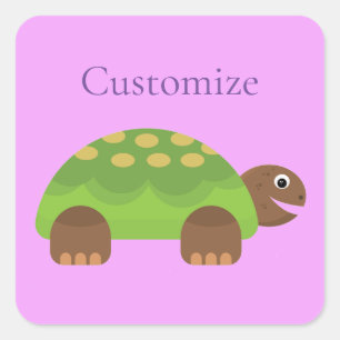 Happy Smiling Turtle Thunder_Cove Vierkante Sticker