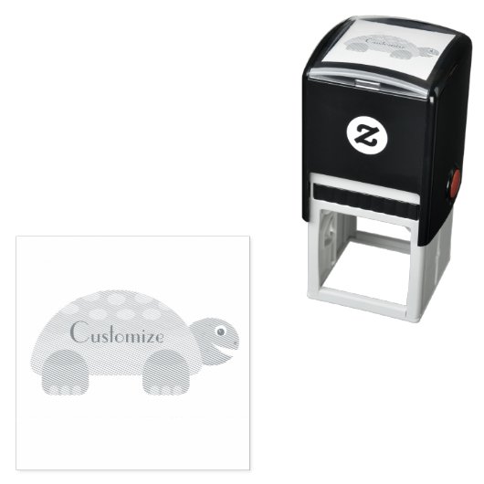 Happy Smiling Turtle Thunder_Cove Zelfinktende Stempel (In situ)