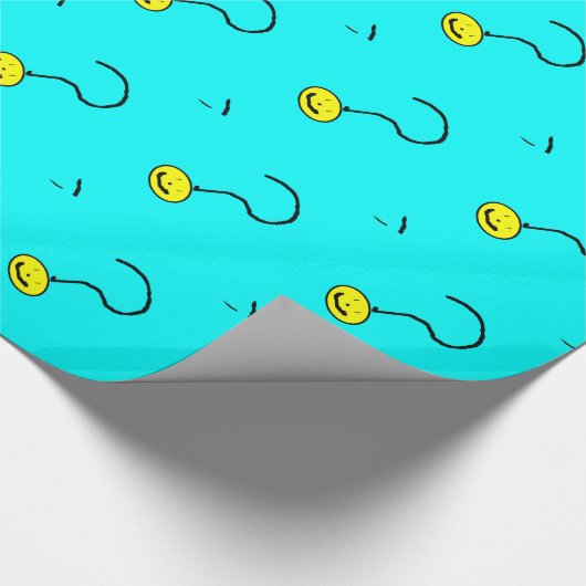 Happy Smiling-vraag Mark Emoji, Kinder kunst Cadeaupapier (Hoek)