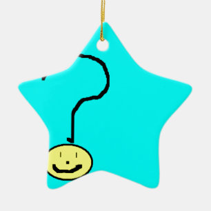 Happy Smiling-vraag Mark Emoji, Kinder kunst Keramisch Ornament
