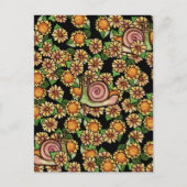 Happy Snail Flowers Briefkaart (Voorkant)