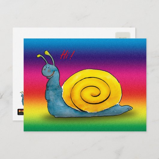 Happy snail - modèle de carte postale (Devant / Derrière)