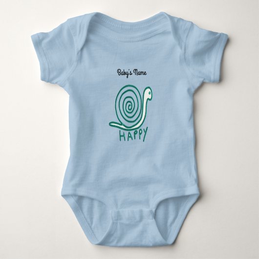 Happy Snail: personaliseer de naam van de Baby Romper (Voorkant)