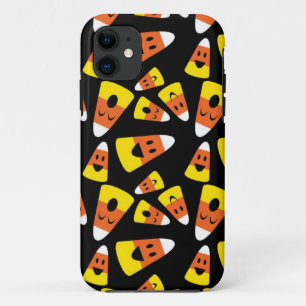 Happy snoepmaïs oranje Halloween patroon iPhone 11 Hoesje