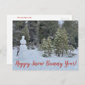 Happy Snow Bunny Year. Briefkaart (Voorkant / Achterkant)