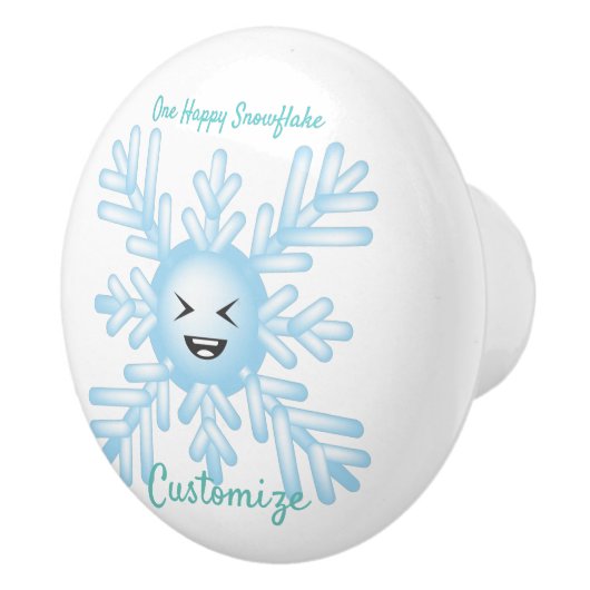 Happy Snowflake Emoticon Thunder_Cove Keramische Knop (Rechts)