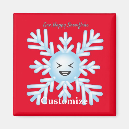 Happy Snowflake Emoticon Thunder_Cove Magneet (Voorkant)