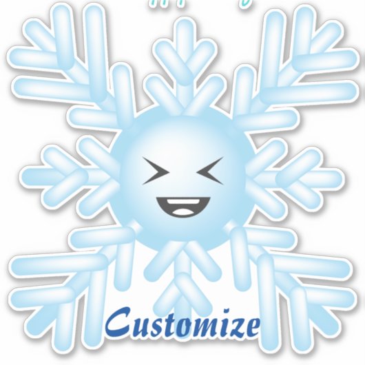Happy Snowflake Emoticon Thunder_Cove Sticker (Voorkant)