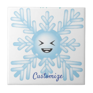 Happy Snowflake Emoticon Thunder_Cove Tegeltje