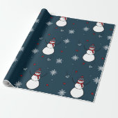 Happy Snowman Cadeaupapier (Uitgerold)