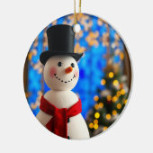 Happy Snowman Christmas Ornament  (Links)