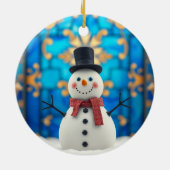Happy Snowman Christmas Ornament  (Achterkant)