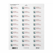 Happy Snowman Custom Holiday-adres Label (Full Sheet)
