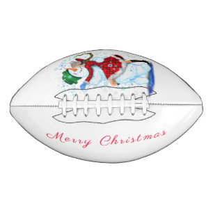 Happy Snowman en Girl Dance Tango Kerstfeest American Football