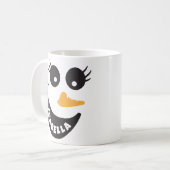 Happy Snowman Face Hot Chocolat Custom Gift Mug (Devant gauche)