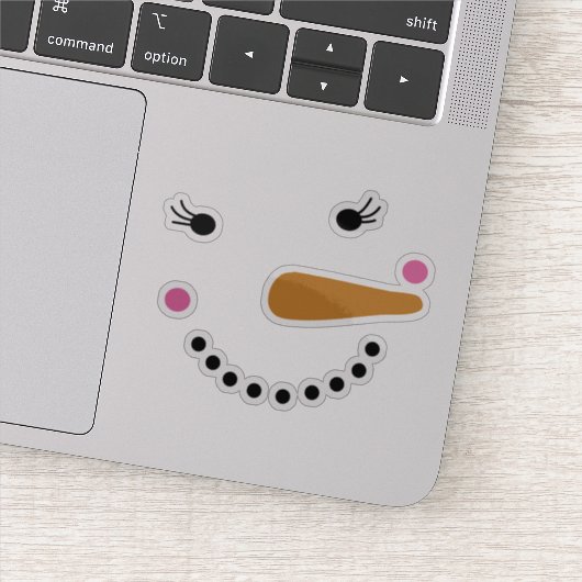 Happy Snowman Face kerstfeestdag Sticker (Detail)