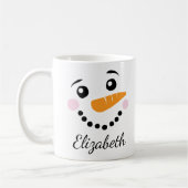 Happy Snowman Face Koffiemok (Links)